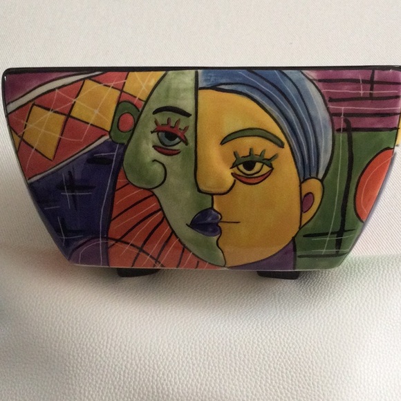 3/$10 | Surrealist Decorative Ceramic Square Bowl - Picture 7 of 10